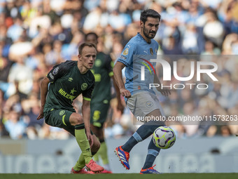 Ilkay Gundogan #19 of Manchester City F.C. during the Premier League match between Manchester City and Brentford at the Etihad Stadium in Ma...