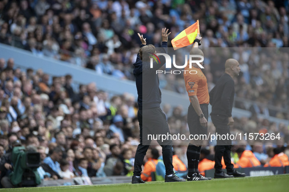 Brentford F.C. manager Thomas Franks during the Premier League match between Manchester City and Brentford at the Etihad Stadium in Manchest...