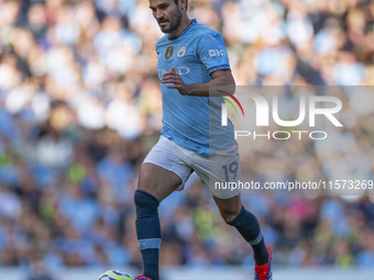 Ilkay Gundogan #19 of Manchester City F.C. during the Premier League match between Manchester City and Brentford at the Etihad Stadium in Ma...