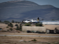 An aircraft of the Hellenic Air Force participates in the Athens Flying Show in Tanagra, Greece, on September 14, 2024 (