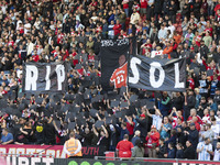 Fans pay tribute to Sol Bamba during the Sky Bet Championship match between Middlesbrough and Preston North End at the Riverside Stadium in...