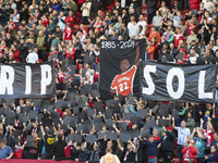 Fans pay tribute to Sol Bamba during the Sky Bet Championship match between Middlesbrough and Preston North End at the Riverside Stadium in...