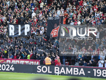 Tribute to Sol Bemba from the Red Faction during the Sky Bet Championship match between Middlesbrough and Preston North End at the Riverside...