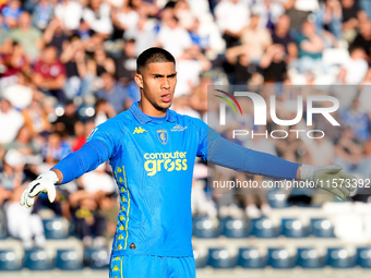 Devis Vasquez of Empoli FC gestures during the Serie A Enilive match between Empoli FC and Juventus FC at Stadio Carlo Castellani on Septemb...