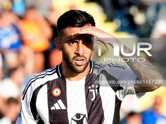 Nicolas Gonzalez of Juventus FC gestures during the Serie A Enilive match between Empoli FC and Juventus FC at Stadio Carlo Castellani on Se...