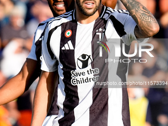 Nicolas Gonzalez of Juventus FC gestures during the Serie A Enilive match between Empoli FC and Juventus FC at Stadio Carlo Castellani on Se...