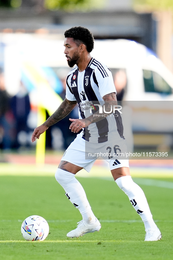 Douglas Luiz of Juventus FC during the Serie A Enilive match between Empoli FC and Juventus FC at Stadio Carlo Castellani on September 14, 2...