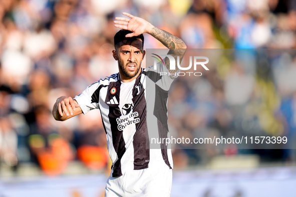 Nicolas Gonzalez of Juventus FC gestures during the Serie A Enilive match between Empoli FC and Juventus FC at Stadio Carlo Castellani on Se...