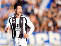 Dusan Vlahovic of Juventus FC looks on during the Serie A Enilive match between Empoli FC and Juventus FC at Stadio Carlo Castellani on Sept...