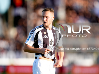 Teun Koopmeiners of Juventus FC looks on during the Serie A Enilive match between Empoli FC and Juventus FC at Stadio Carlo Castellani on Se...