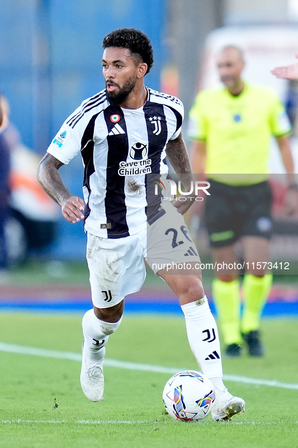 Douglas Luiz of Juventus FC during the Serie A Enilive match between Empoli FC and Juventus FC at Stadio Carlo Castellani on September 14, 2...