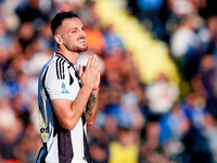 Federico Gatti of Juventus FC looks dejected during the Serie A Enilive match between Empoli FC and Juventus FC at Stadio Carlo Castellani o...