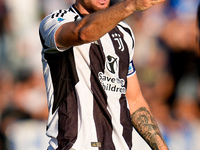 Federico Gatti of Juventus FC reacts during the Serie A Enilive match between Empoli FC and Juventus FC at Stadio Carlo Castellani on Septem...