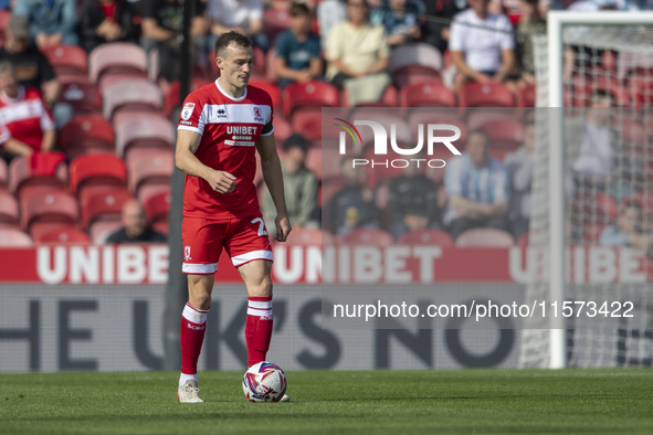 George Edmundson of Middlesbrough is on the ball during the Sky Bet Championship match between Middlesbrough and Preston North End at the Ri...