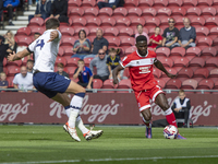 Middlesbrough's Emmanuel Latte Lath drives forward during the Sky Bet Championship match between Middlesbrough and Preston North End at the...