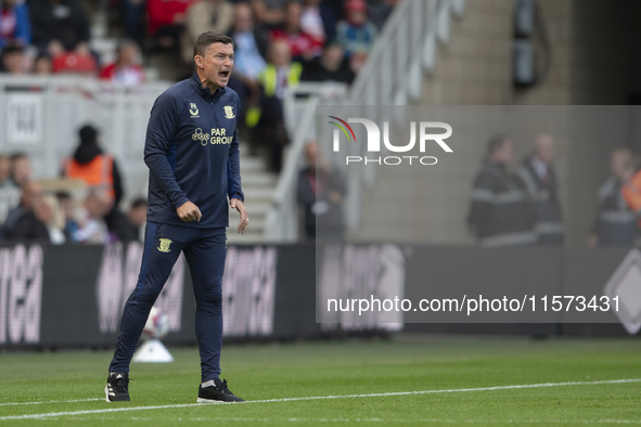 Preston North End's Manager Paul Heckingbottom during the Sky Bet Championship match between Middlesbrough and Preston North End at the Rive...