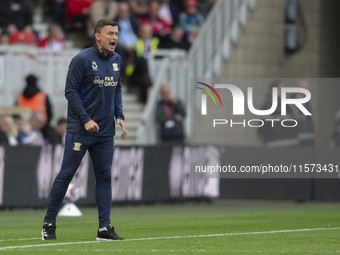 Preston North End's Manager Paul Heckingbottom during the Sky Bet Championship match between Middlesbrough and Preston North End at the Rive...