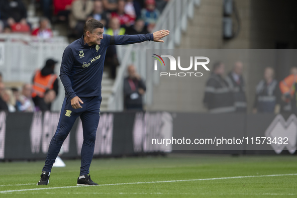 Preston North End's Manager Paul Heckingbottom during the Sky Bet Championship match between Middlesbrough and Preston North End at the Rive...