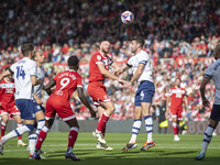 Matthew Clarke heads towards the goal during the Sky Bet Championship match between Middlesbrough and Preston North End at the Riverside Sta...