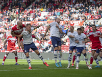 Matthew Clarke of Middlesbrough heads on goal during the Sky Bet Championship match between Middlesbrough and Preston North End at the River...