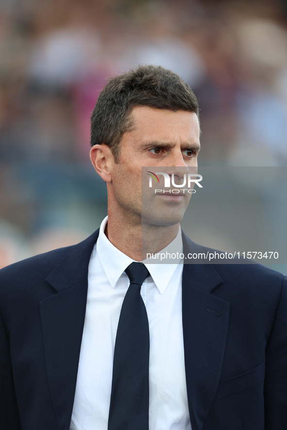 Head Coach Thiago Motta of Juventus FC looks on during the Serie A match between Empoli FC and Juventus FC in Empoli, Italy, on September 14...