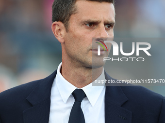 Head Coach Thiago Motta of Juventus FC looks on during the Serie A match between Empoli FC and Juventus FC in Empoli, Italy, on September 14...