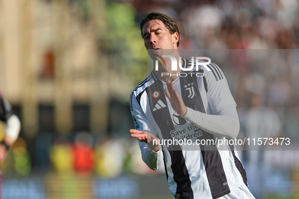 Dusan Vlahovic of Juventus FC during the Serie A match between Empoli FC and Juventus FC in Empoli, Italy, on September 14, 2024, at the sta...