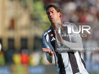 Dusan Vlahovic of Juventus FC during the Serie A match between Empoli FC and Juventus FC in Empoli, Italy, on September 14, 2024, at the sta...