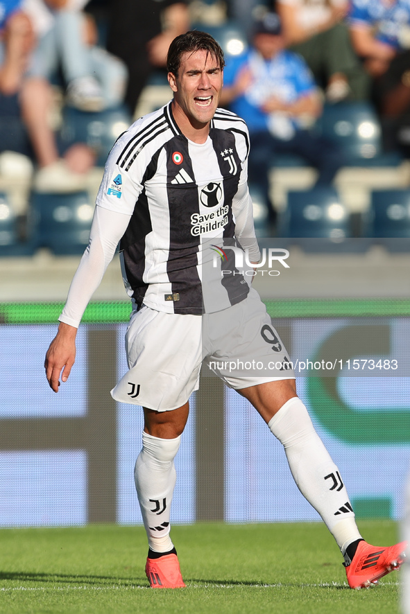 Dusan Vlahovic of Juventus FC during the Serie A match between Empoli FC and Juventus FC in Empoli, Italy, on September 14, 2024, at the sta...