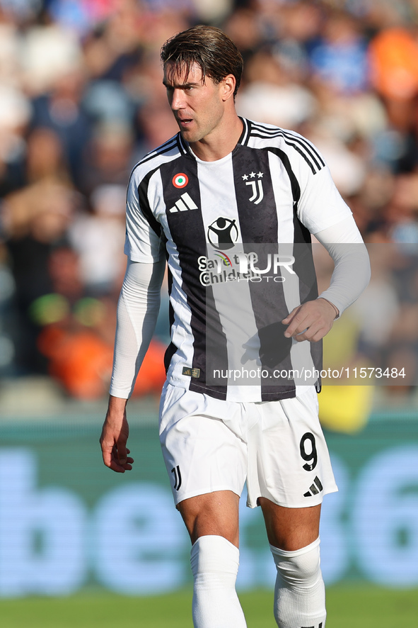 Dusan Vlahovic of Juventus FC during the Serie A match between Empoli FC and Juventus FC in Empoli, Italy, on September 14, 2024, at the sta...