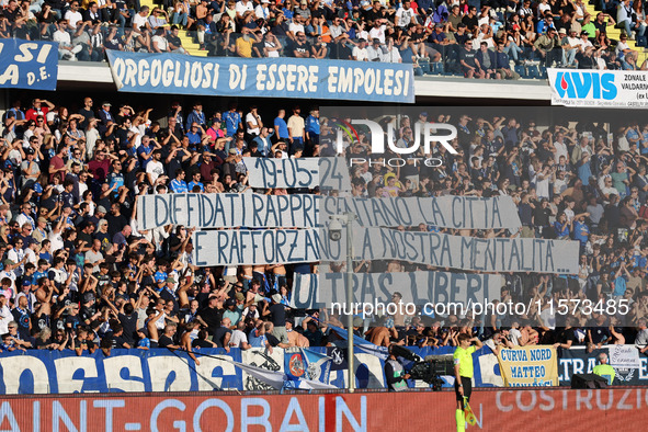 Supporters of Empoli FC during the Serie A match between Empoli FC and Juventus FC in Empoli, Italy, on September 14, 2024, at the stadium C...