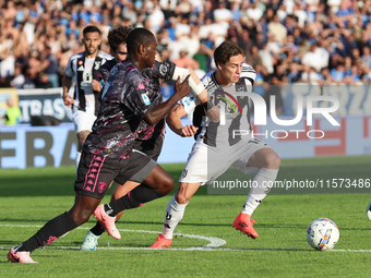 Kenan Yildiz of Juventus FC controls the ball during the Serie A match between Empoli FC and Juventus FC in Empoli, Italy, on September 14,...