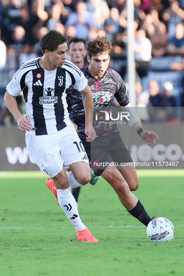 Kenan Yildiz of Juventus FC controls the ball during the Serie A match between Empoli FC and Juventus FC in Empoli, Italy, on September 14,...