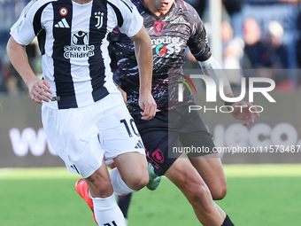 Kenan Yildiz of Juventus FC controls the ball during the Serie A match between Empoli FC and Juventus FC in Empoli, Italy, on September 14,...