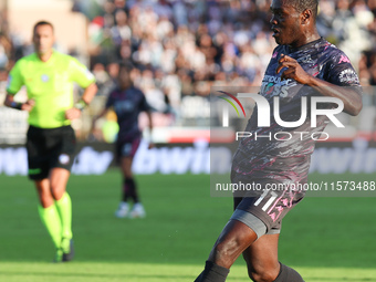 Emmanuel Gyasi of Empoli FC controls the ball during the Serie A match between Empoli FC and Juventus FC in Empoli, Italy, on September 14,...