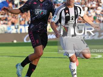 Kenan Yildiz of Juventus FC controls the ball during the Serie A match between Empoli FC and Juventus FC in Empoli, Italy, on September 14,...