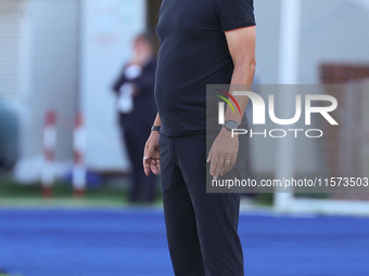 Head Coach Salvatore Sullo of Empoli FC looks on during the Serie A match between Empoli FC and Juventus FC in Empoli, Italy, on September 1...