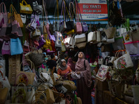 A stall sells handicraft products at Oro Oro Dowo traditional market in Malang, East Java, Indonesia, on September 14, 2024. This traditiona...