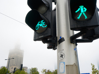 Fog is seen partly covering the city skyline in Warsaw, Poland on 14 September, 2024. Warnings for heavy rainfall and severe flooding have b...