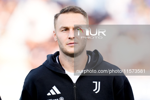 Teun Koopmeiners of Juventus FC looks on during the Serie A Enilive match between Empoli FC and Juventus FC at Stadio Carlo Castellani on Se...