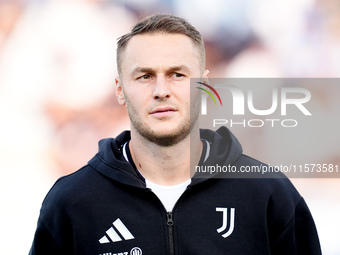 Teun Koopmeiners of Juventus FC looks on during the Serie A Enilive match between Empoli FC and Juventus FC at Stadio Carlo Castellani on Se...