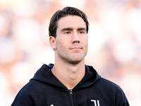 Dusan Vlahovic of Juventus FC looks on during the Serie A Enilive match between Empoli FC and Juventus FC at Stadio Carlo Castellani on Sept...