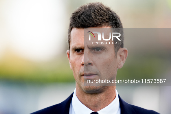 Thiago Motta head coach of Juventus FC looks on during the Serie A Enilive match between Empoli FC and Juventus FC at Stadio Carlo Castellan...