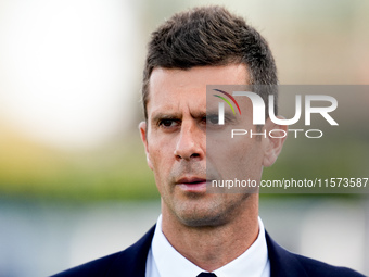 Thiago Motta head coach of Juventus FC looks on during the Serie A Enilive match between Empoli FC and Juventus FC at Stadio Carlo Castellan...