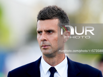 Thiago Motta head coach of Juventus FC looks on during the Serie A Enilive match between Empoli FC and Juventus FC at Stadio Carlo Castellan...