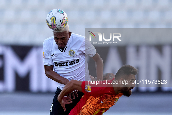 Nunes Silva Pedro Henrique (top left) of Hibernians competes for the ball with Maxuel Samurai (right) of Birkirkara during the Malta 360 Spo...