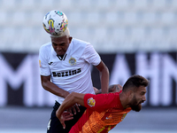 Nunes Silva Pedro Henrique (top left) of Hibernians competes for the ball with Maxuel Samurai (right) of Birkirkara during the Malta 360 Spo...