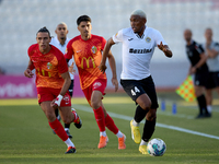 Nunes Silva Pedro Henrique (R) of Hibernians moves forward with the ball away from Alex Satariano (L) and Leandro Lautaro Lacunza (C) of Bir...