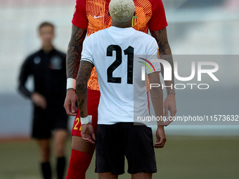 Alessandro Coppola of Birkirkara speaks with Alex Bruno de Souza Silva of Hibernians during the Malta 360 Sports Premier League soccer match...