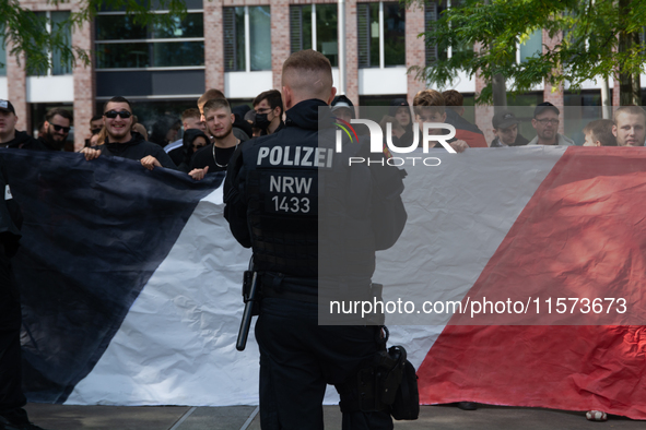 Dozens of counter-protesters from several right-wing groups organize a demonstration against the annual traditional LGBTQ CSD demonstration...